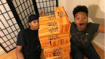 Jenga XL Demo/Review Playing Jenga XL with my Brother! (Fun or Nah?)