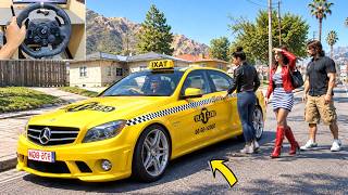 GTA 5 Private Uber Taxi Job With DLSS 5 | Mercedes AMG C63 - Steering Wheel Gameplay