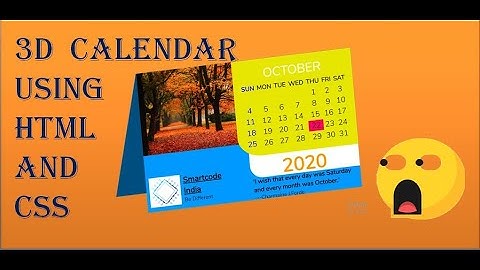 How to make 3D Calendar in HTML || HTML and CSS || Smartcode India