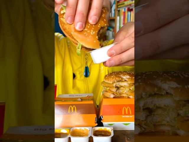 Dipping McDonald's in SAUCE 🍔 #asmr #mukbang
