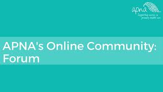 APNA's Online Community - Forum screenshot 3