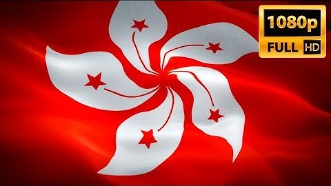 Hong Kong waving flag. Kowloon 3d China flag waving. Sign of HK. Hong Kong flag Full HD