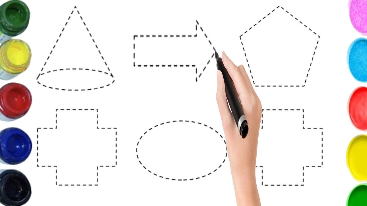 Learn to draw 2d Shapes, Colors for kids | Toddler Learning videos, shapes song, educational video