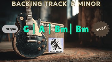 Rock Pop Backing Track in B Minor | G A Bm Bm | 78 bpm #guitarbackingtrack #guitarcover