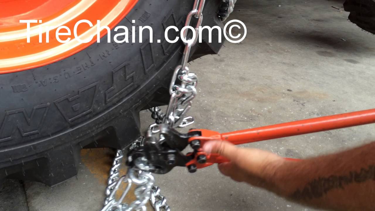 TireChain.com Large Tractor Tire Chains Installation - YouTube