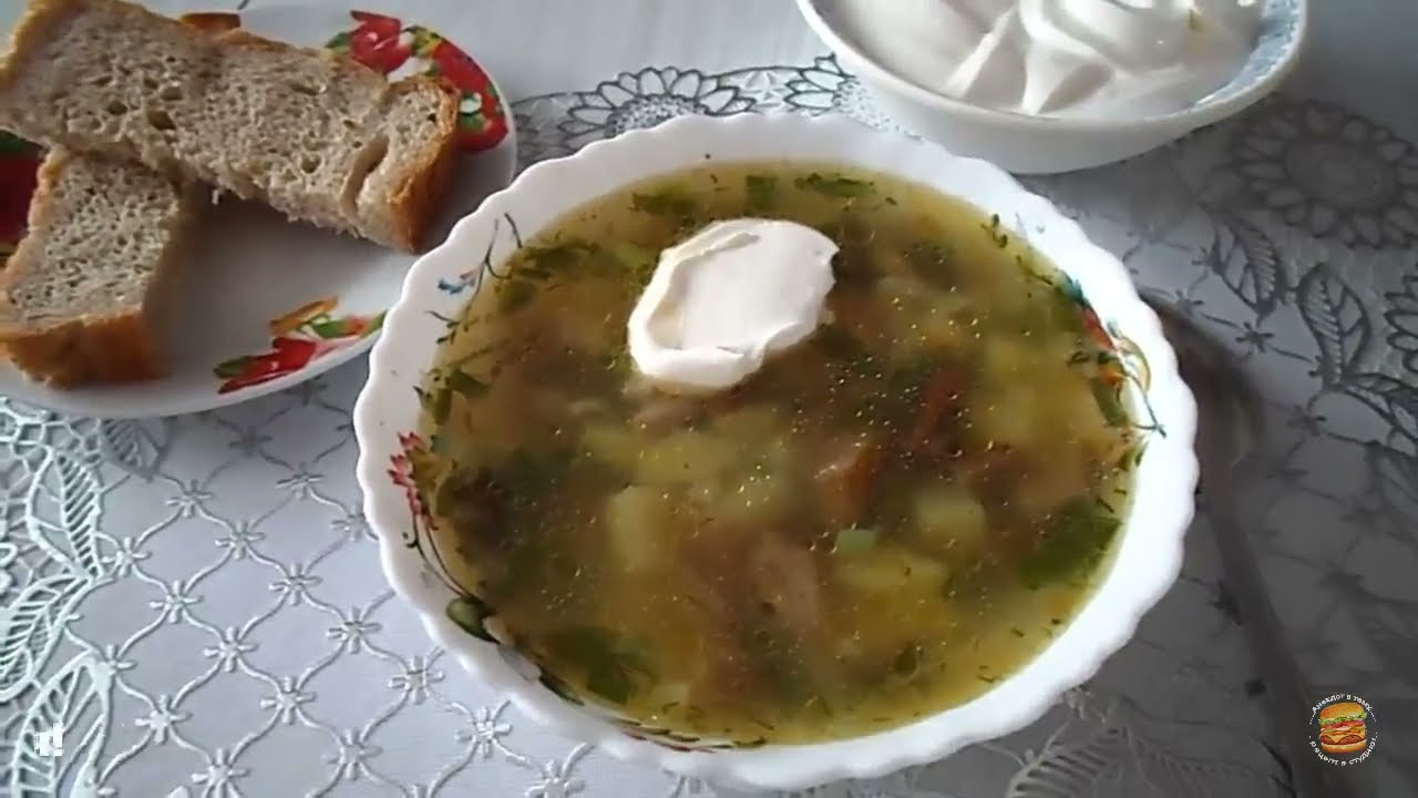 Суп из замороженных лесных грибов