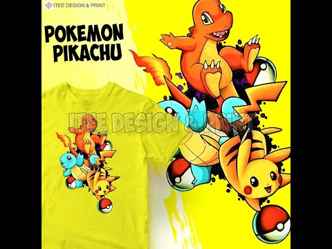 Baju Pokemon Pikachu t shirt men baju t shirt lelaki kemeja budak lelaki baju budak lelaki boy shirt