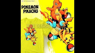 Baju Pokemon Pikachu t shirt men baju t shirt lelaki kemeja budak lelaki baju budak lelaki boy shirt