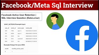 🔍 Facebook Active User Retention | SQL Interview Question (DataLemur)