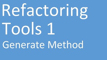 Refactoring 1 Generate Method