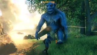 The ground is shaking... in Valheim. Forest trolls attack!