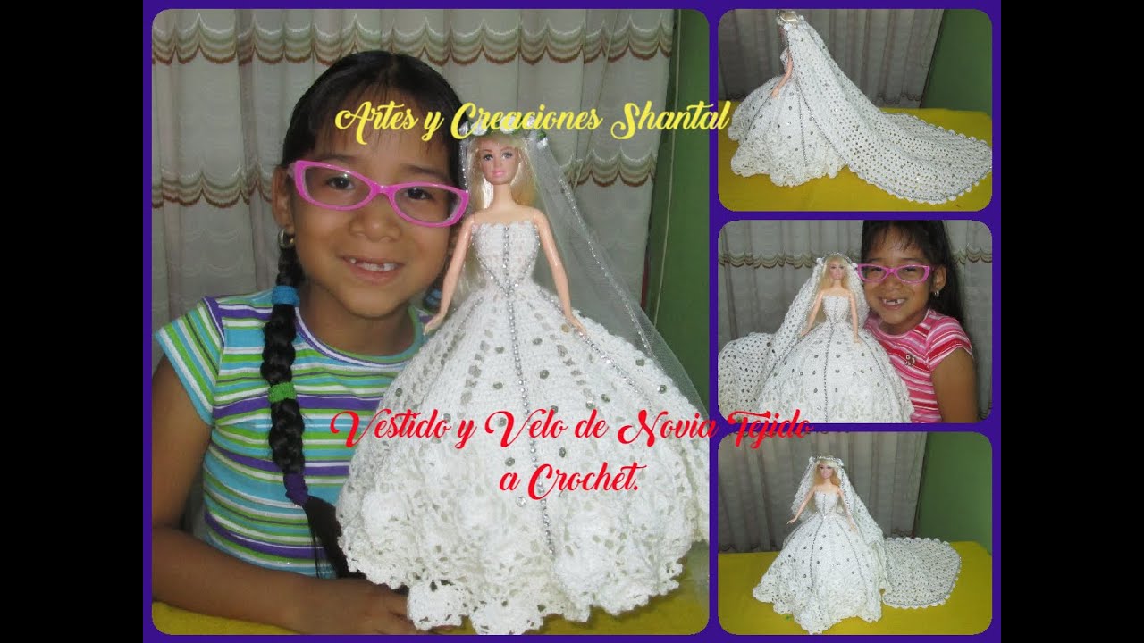 Vestido y Velo de Novia Tejido a Crochet.