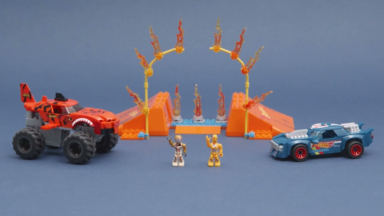 Mega Contrux Hot Wheels Smash 'n Crash Tiger Shark Chomp Course - Mattel