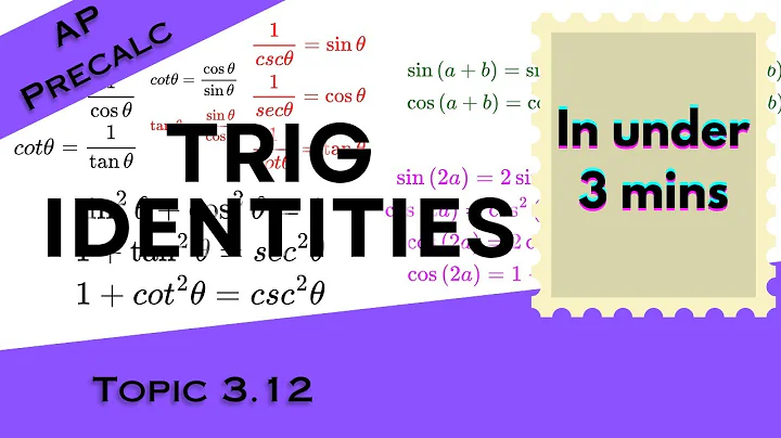 Trigonometric Identities in Under 3 mins (AP Precalculus Unit 3 Topic 3.12)