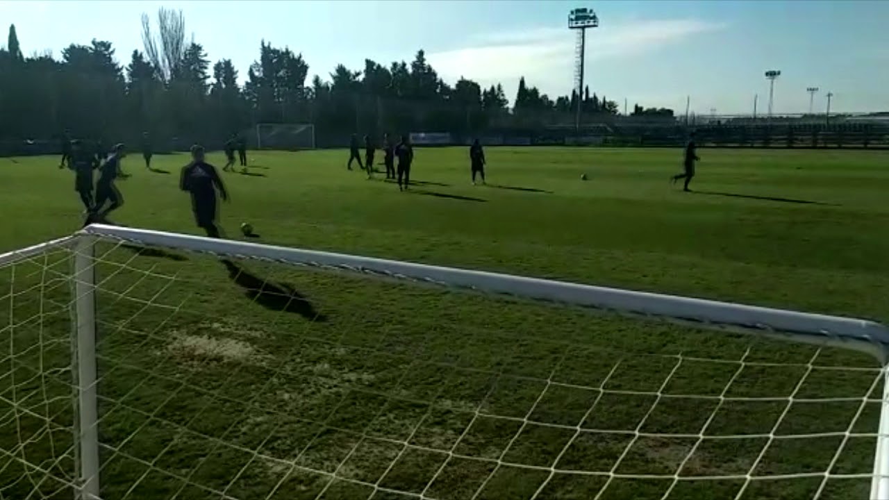 Primer entrenamiento de Alberto Guitian con el grupo