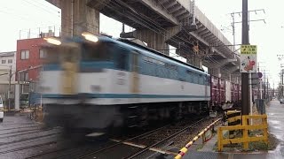 JR貨物 EF65 2127号機[新] 75レ【唯一の広島更新色牽引！＆UT20A水澤・UF16A高知通運積載♪】