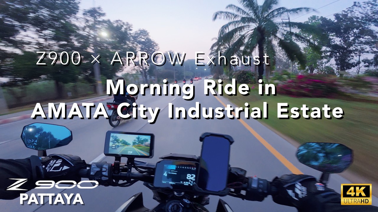 Z900 ARROW Exhaust ASMR | アマタシティ工業団地への朝通勤。 Morning Commute to Amata City Industrial Estate