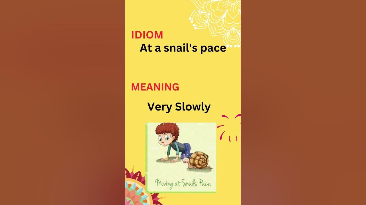Idiom "At a Snail's Pace" YouTube
