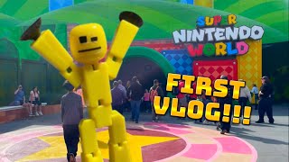 STIKBOT VISITS SUPER NINTENDO WORLD!! || FIRST VLOG!!!