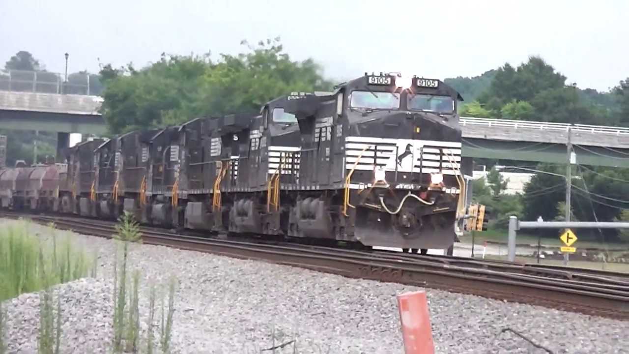 Norfolk Southern Eight Engine Manifest Train Northbound In(HD) Austell,Ga. 7-28-2013 - YouTube