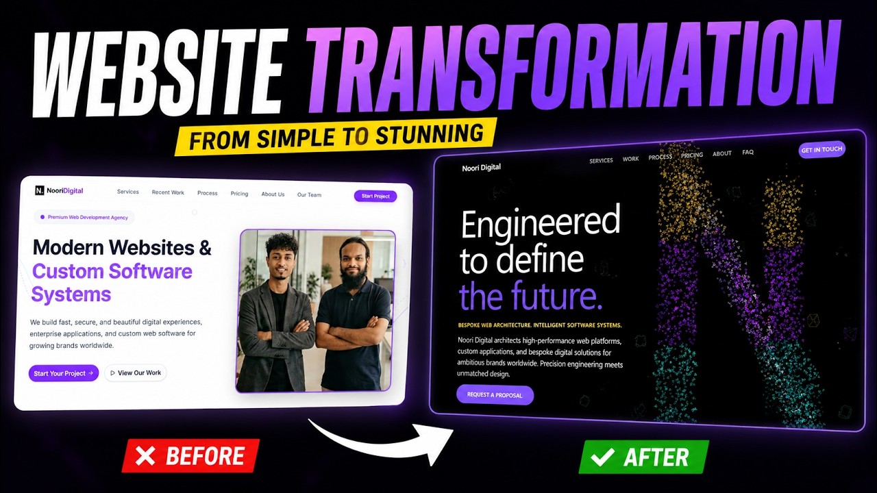 Old vs New: The massive evolution of our agency website 🤯 #WebDevelopment #WebDesign #3DDesign