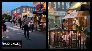 Protesters Scream With Megaphones At People Eating Dinner