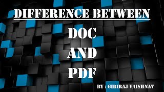 Difference Between Doc And Pdf