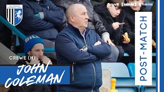 POST-MATCH | JOHN COLEMAN REFLECTS ON CREWE