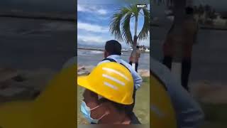 There was a small tsunami in Mexico after the 7.4 magnitude earthquake.