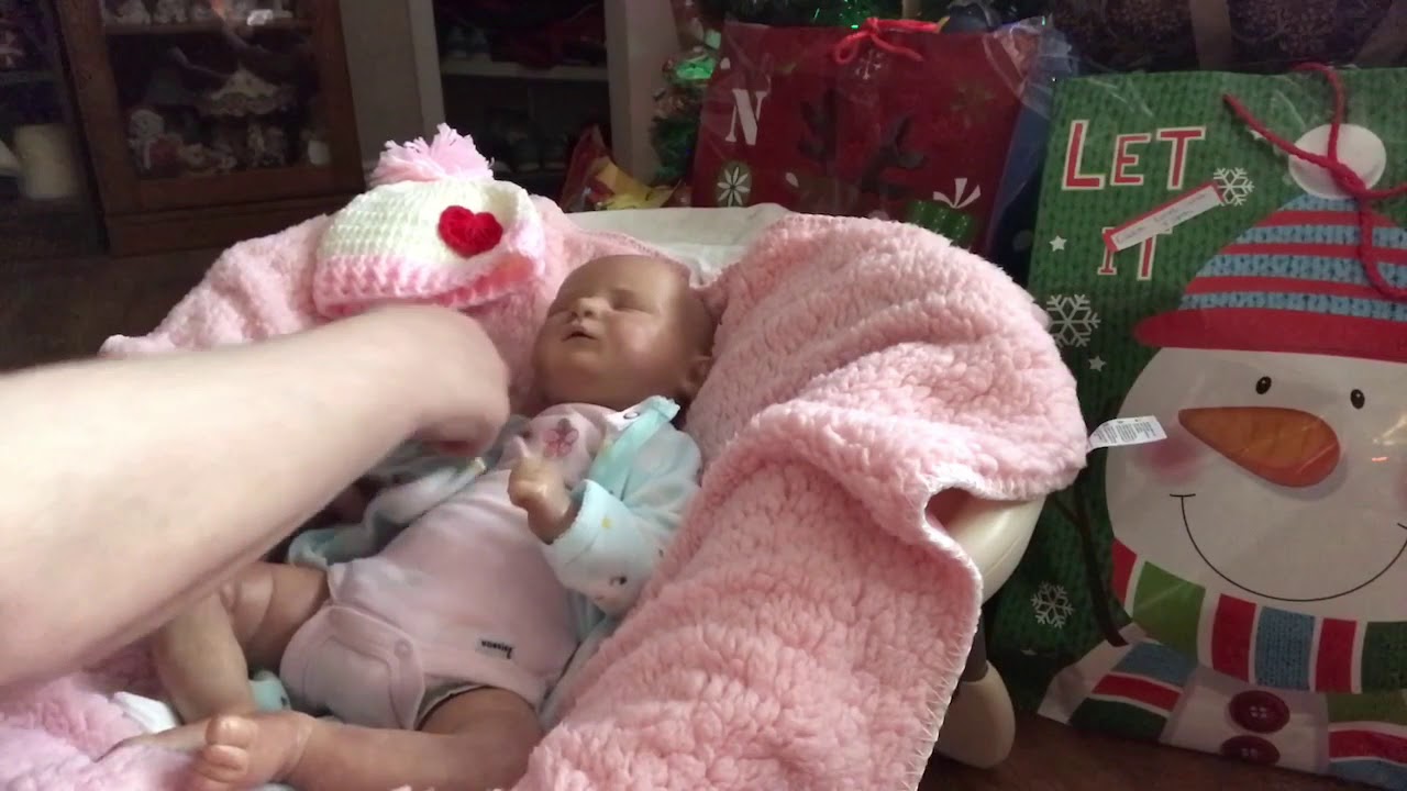 baby doll cooking Sweet Reborn Emery gets a new sleeper.