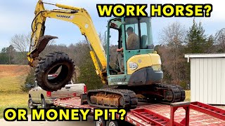 Excavator In Action On The Farm, &amp; A Sawmill Surprise.  Yanmar VIO50