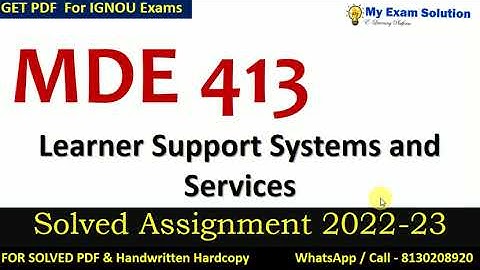 MDE 413 SOLVED ASSIGNMENT 2022-23 | English Medium  | IGNOU Solved Assignment 2022-23