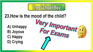 Class 8 English Poem-The School Boy Mcq | The School Boy Multiple Choice Questions With Answer