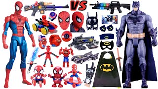 Spider-man VS Batman Toys Collection Unboxing Review-Cloak，Robots，Mask，gloves，pistol，Laser sword