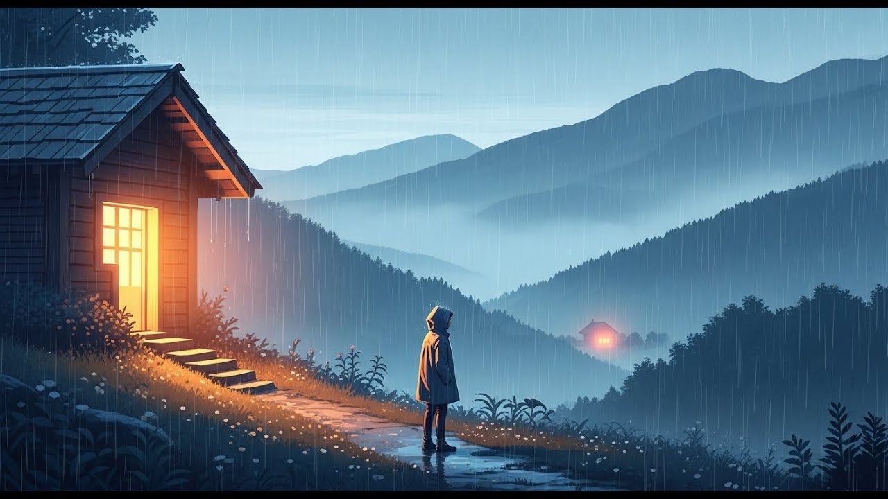 Cozy Rainy Day in the Mountains 🌧️  Peaceful Anime Style Cinematic Journey