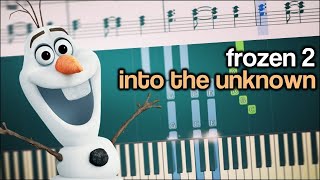 Disney's Frozen 2 - Into The Unknown - Piano Tutorial + SHEETS chords