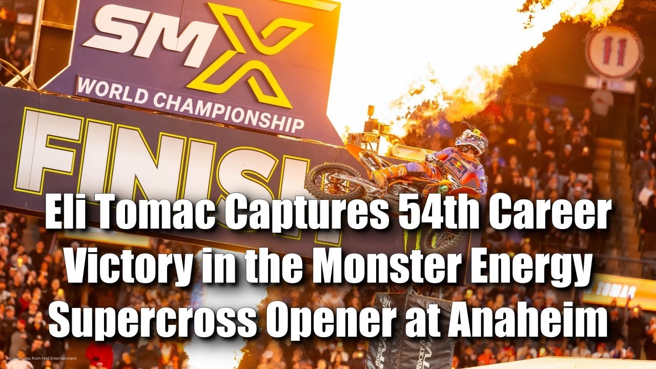 Эли Томак одержал 54-ю победу в своей карьере на первом этапе Monster Energy Supercross в Анахайме.