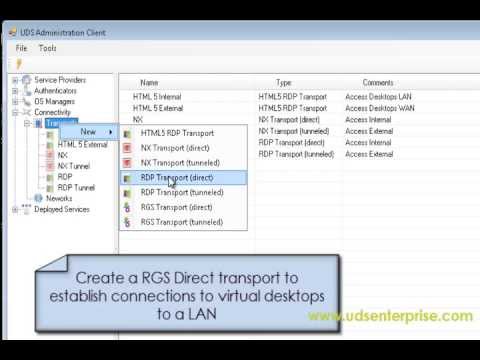 UDS - Configuring Transports - RGS