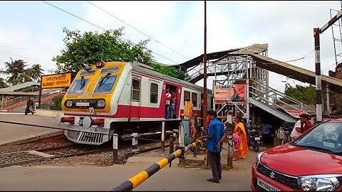 Modern ICF Medha EMU Local Speedy Honking skipping Through Out Beutiful Railgate