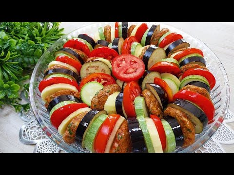 Hem Lezzetli Hem Pratik❗️ Fırında Köfteli Sebze Dizme ✅️  Sebzeler Köfte Bir Arada ???? #fırınyemekleri