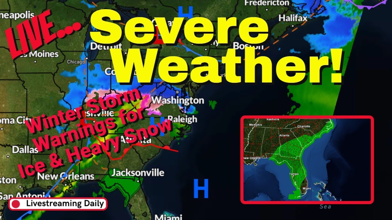🔴Live: Winter Storm Warnings for Ice & Heavy Snow - 24/7 Severe Weather ...