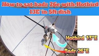 how to sat badr 26e with Hotbird 13e in 5 ft dish |badr 26e dish size, badr 26e frequency, badr 26e