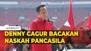Suara Lantang Denny Cagur Bacakan Teks Pancasila di Puncak Bulan Bung Karno