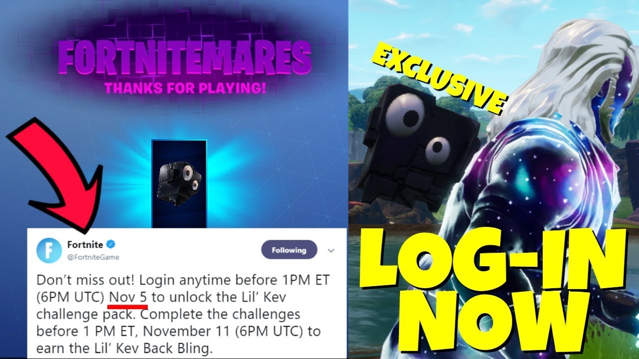 LOG-IN BEFORE IT'S TOO LATE - EXCLUSIVE LIL KEV BACKBLING IN FORTNITE
