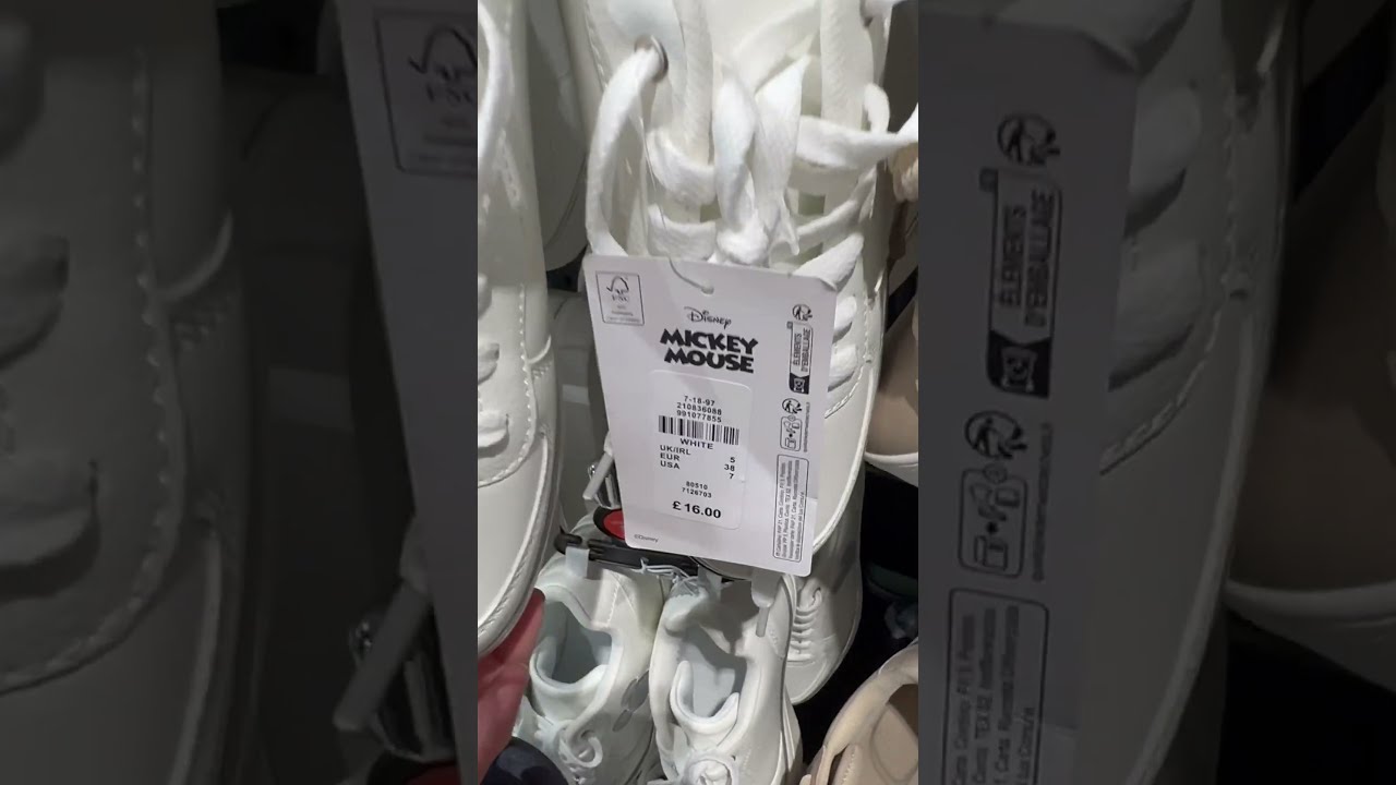 Primark white ladies Mickey Mouse trainers