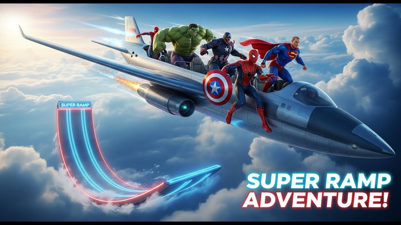 Superheroes Fly the Super Ramp 3D Action Adventure with Bikes & Planes ...