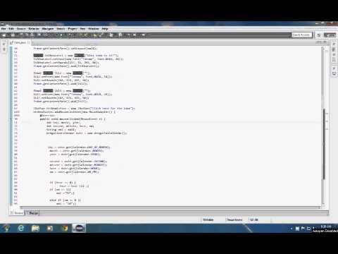 Java Eclipse "Clock" using an application window