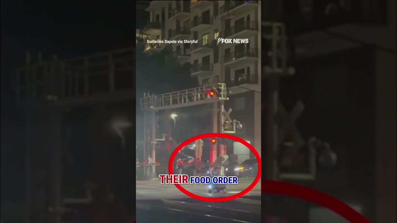 SEE IT: Delivery robot gets CRUSHED by oncoming train #shorts #viral #deliveryapp #us #miami