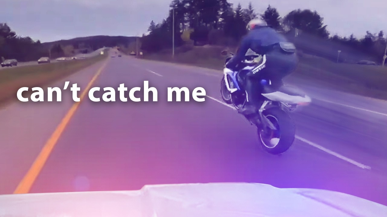 Morons on Motorcycles Run from Police