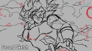 SSB Broly Throws Energy Blast [My animating process]